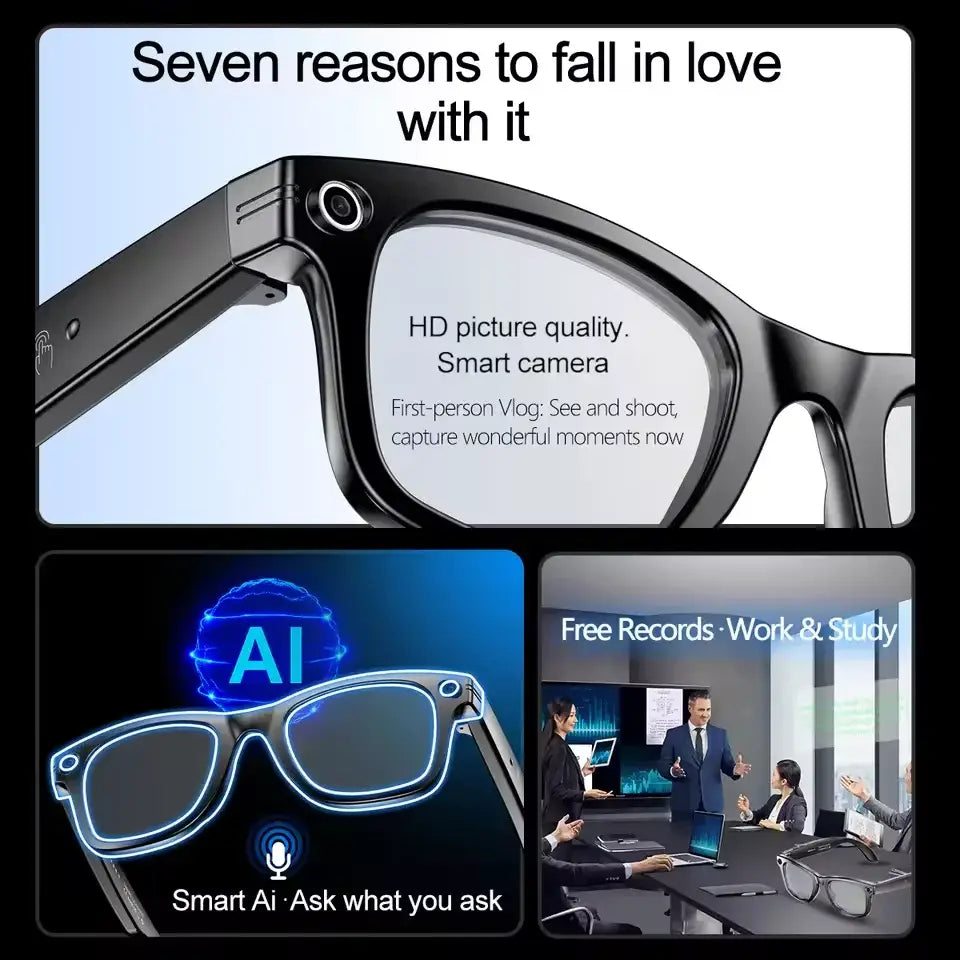 AI Smart Glasses 800W Camera – Photo/Video & Calls (different models available) - 9eight5