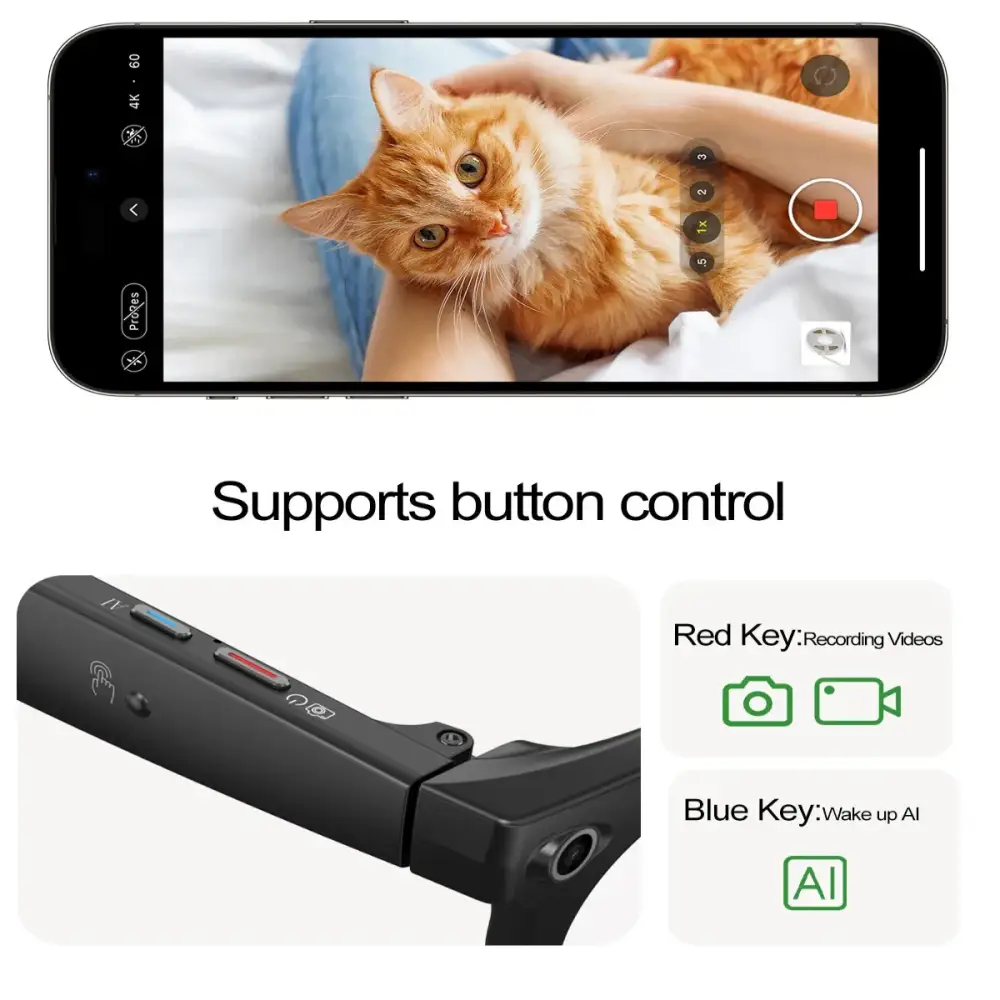 AI Smart Glasses with 4K Camera & Wi-Fi Transmission (different colours available) - 9eight5