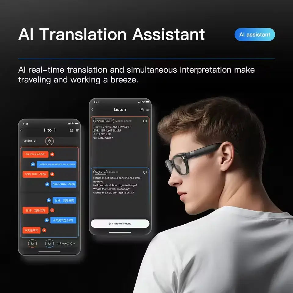 AI Smart Glasses with 4K Camera & Wi-Fi Transmission (different colours available) - 9eight5