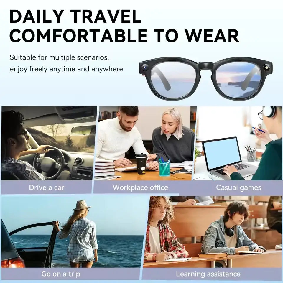 AI Smart Glasses with 4K Camera & Wi-Fi Transmission (different colours available) - 9eight5