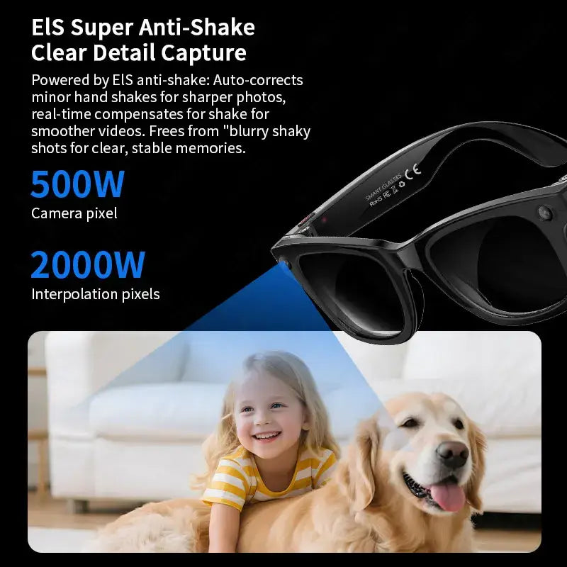 AI Smart Glasses with 5MP Camera & Bluetooth - 9eight5