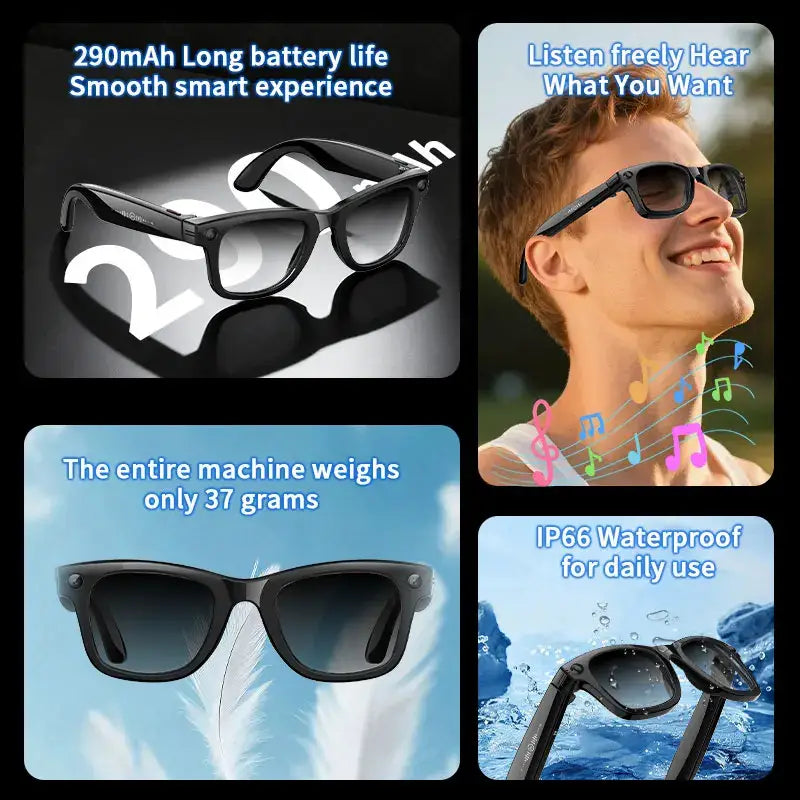 AI Smart Glasses with 5MP Camera & Bluetooth - 9eight5