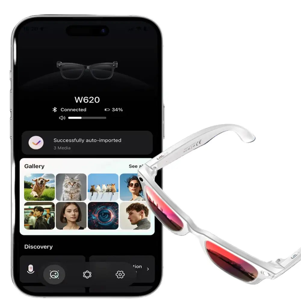 AI Smart Glasses with 5MP Camera & Bluetooth - 9eight5