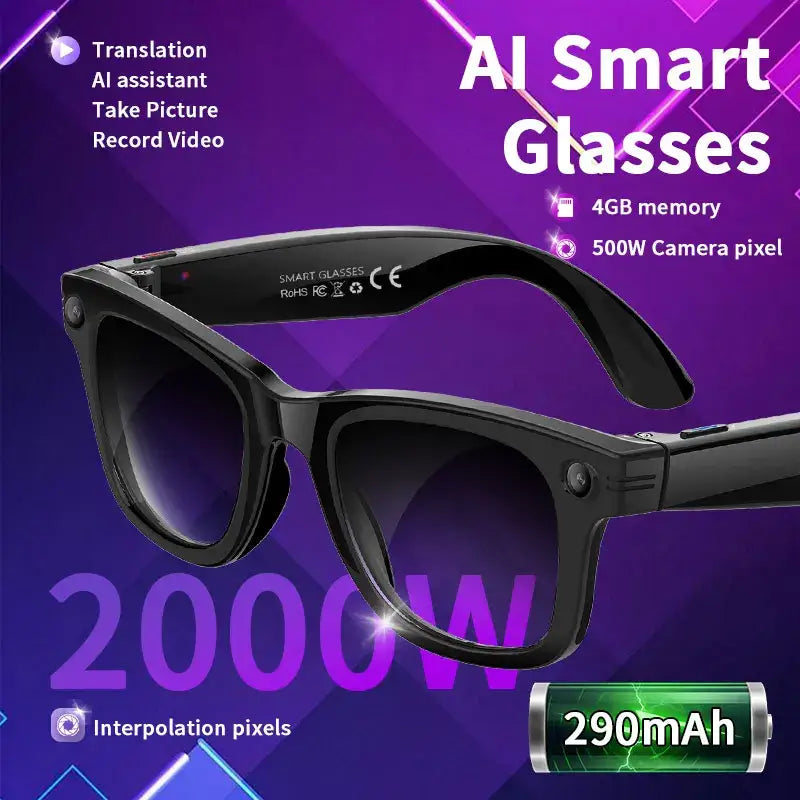 AI Smart Glasses with 5MP Camera & Bluetooth - 9eight5