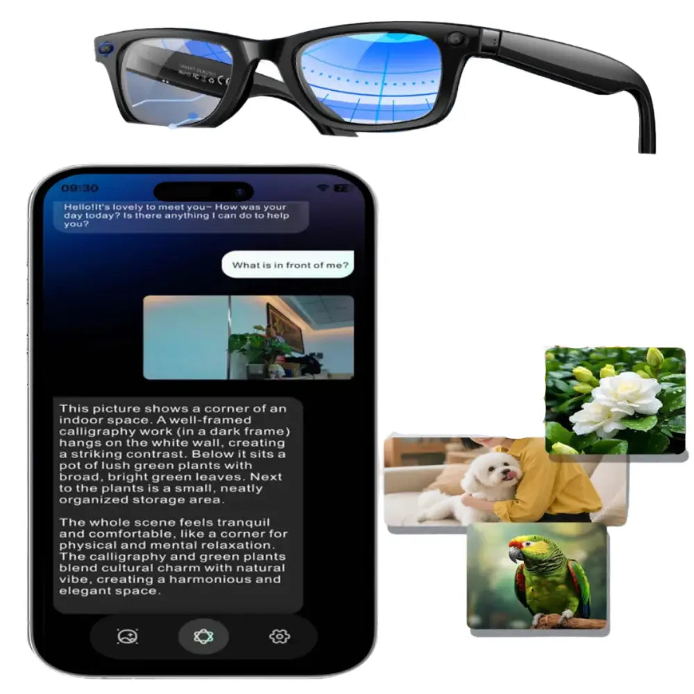AI Smart Glasses with 5MP Camera & Bluetooth - 9eight5