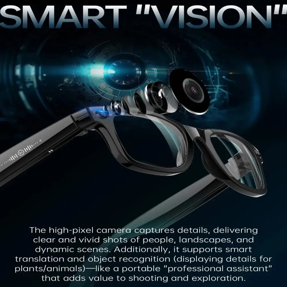 AI Smart Glasses with 5MP Camera & Bluetooth - 9eight5
