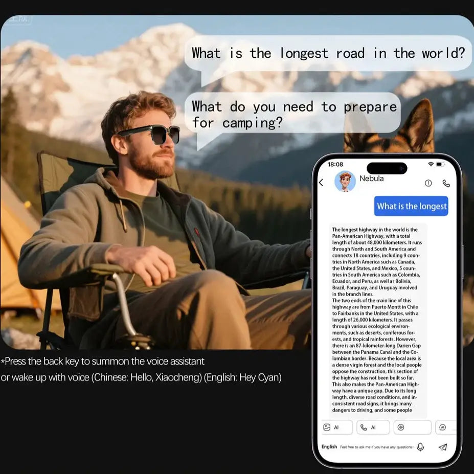 AI Smart Glasses with 8MP Camera & Bluetooth Audio - 9eight5