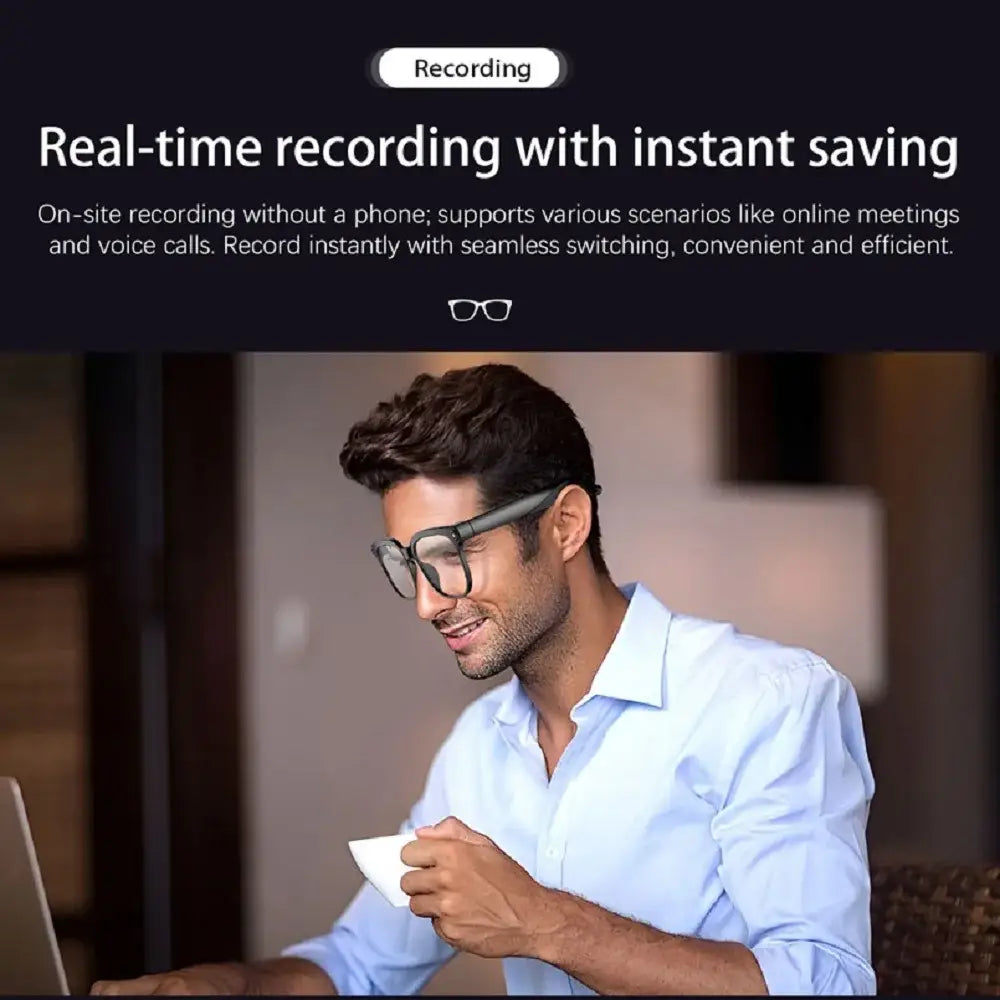 AI Smart Glasses with 8MP Camera & Bluetooth Audio - 9eight5
