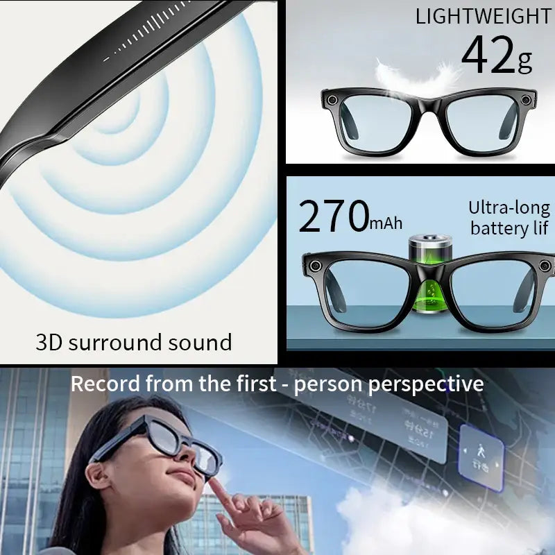 AI Smart Glasses with Camera & Bluetooth Call (different models available) - 9eight5