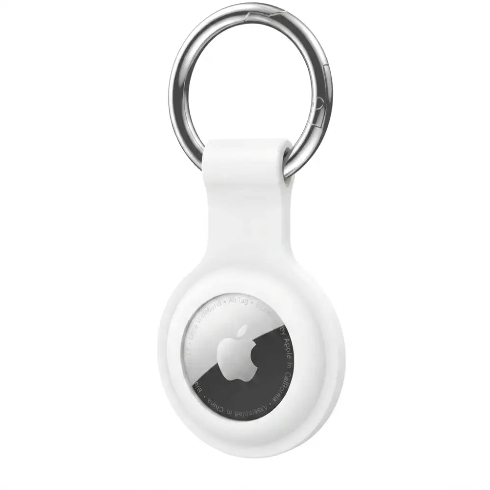 Air Tag Holder with Keyring – For Pets & Luggage - White - TWS