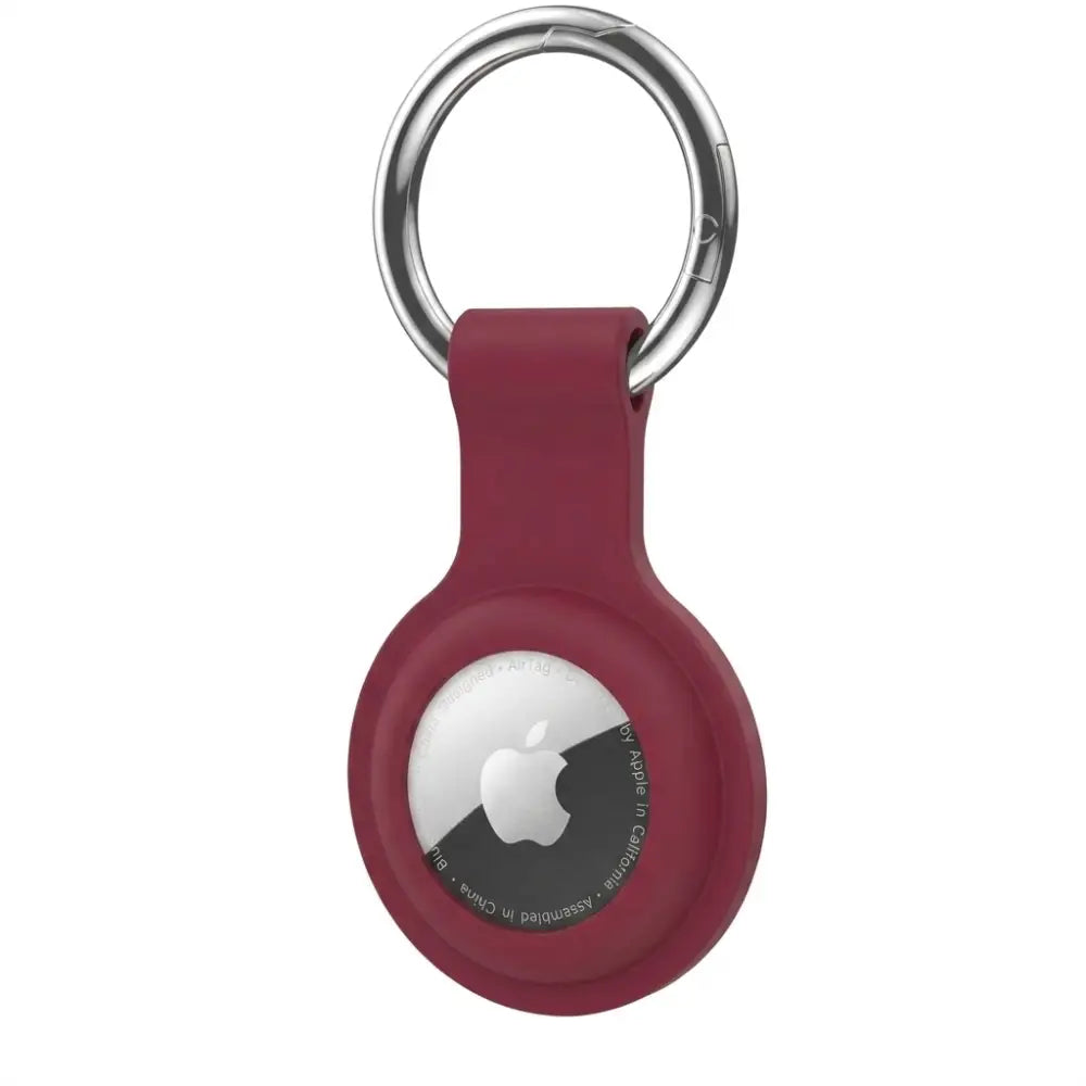 Air Tag Holder with Keyring – For Pets & Luggage - Wine Red - TWS