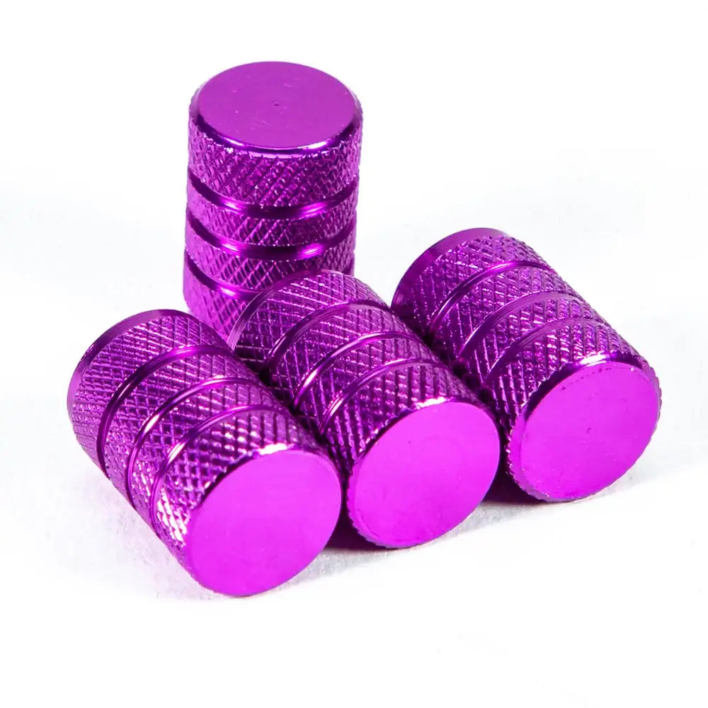 Aluminium Tire Valve Stem Caps (4Pcs) (different colours available) - Purple - HBC