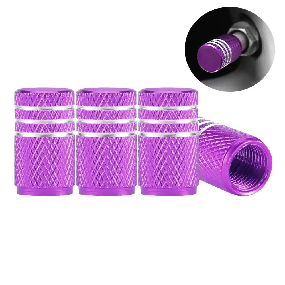 Aluminium Tire Valve Stem Caps (4Pcs) (different colours available) - C0650-Purple - HBC