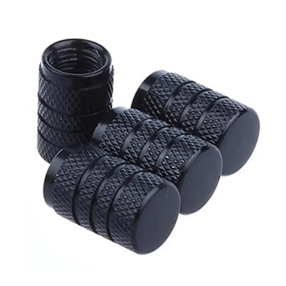 Aluminium Tire Valve Stem Caps (4Pcs) (different colours available) - Black - HBC