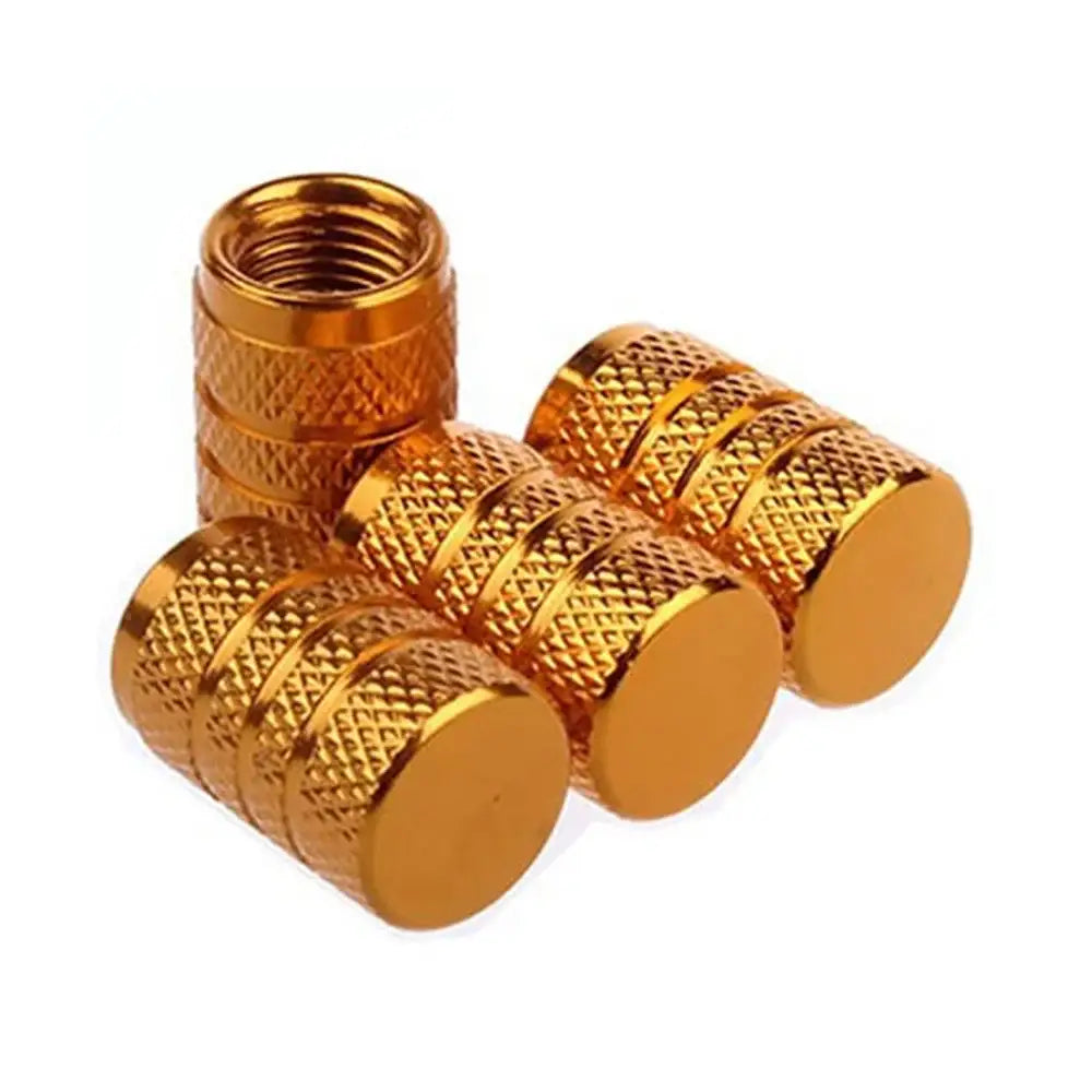 Aluminium Tire Valve Stem Caps (4Pcs) (different colours available) - Gold - HBC