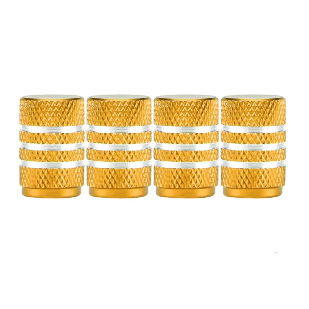 Aluminium Tire Valve Stem Caps (4Pcs) (different colours available) - C0646-Gold - HBC