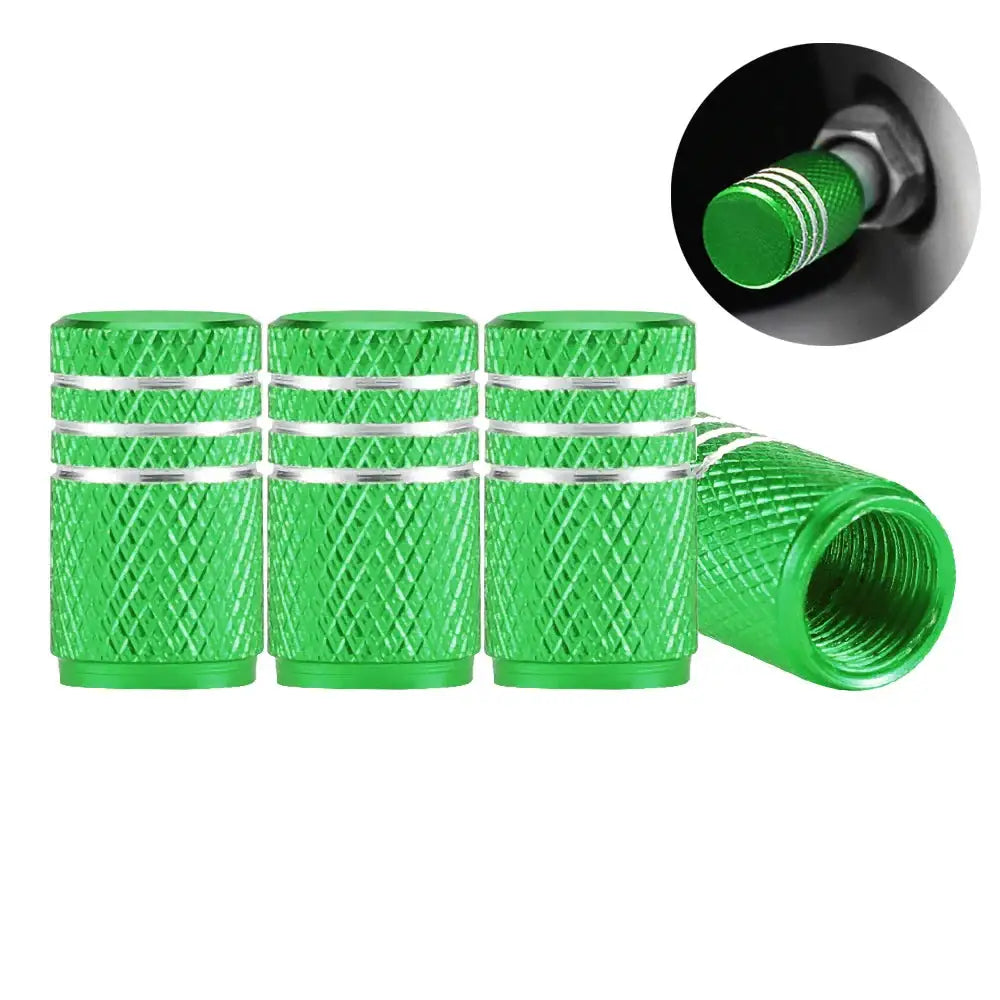 Aluminium Tire Valve Stem Caps (4Pcs) (different colours available) - C0650-Green - HBC