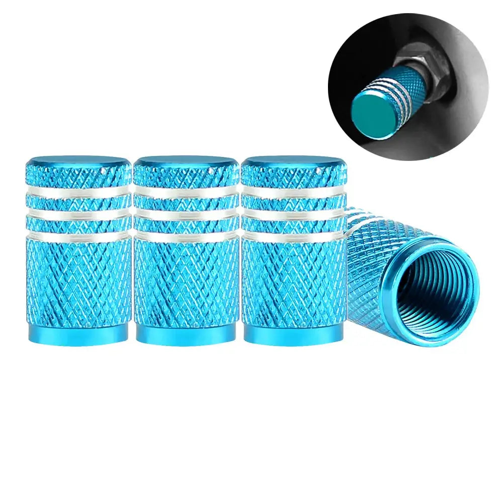 Aluminium Tire Valve Stem Caps (4Pcs) (different colours available) - C0650-Sky Blue - HBC