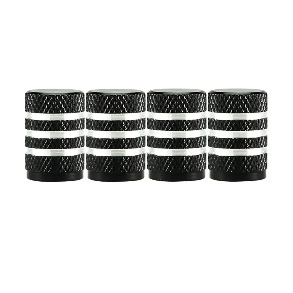 Aluminium Tire Valve Stem Caps (4Pcs) (different colours available) - C0646-Black - HBC