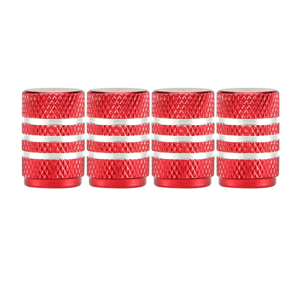 Aluminium Tire Valve Stem Caps (4Pcs) (different colours available) - C0646-Red - HBC