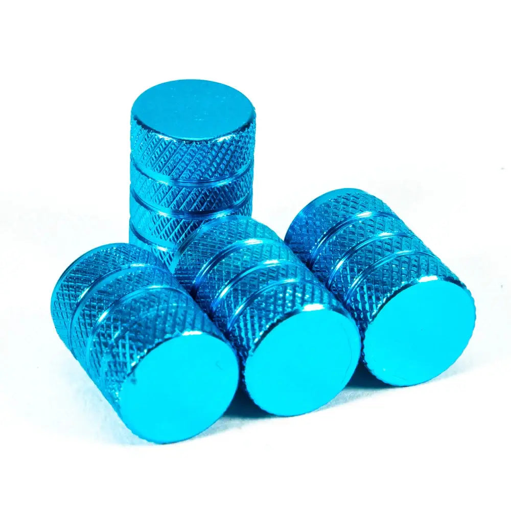 Aluminium Tire Valve Stem Caps (4Pcs) (different colours available) - Light Blue - HBC