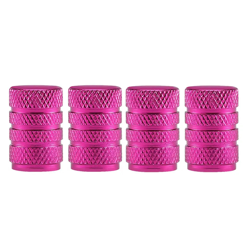 Aluminium Tire Valve Stem Caps (4Pcs) (different colours available) - Pink - HBC