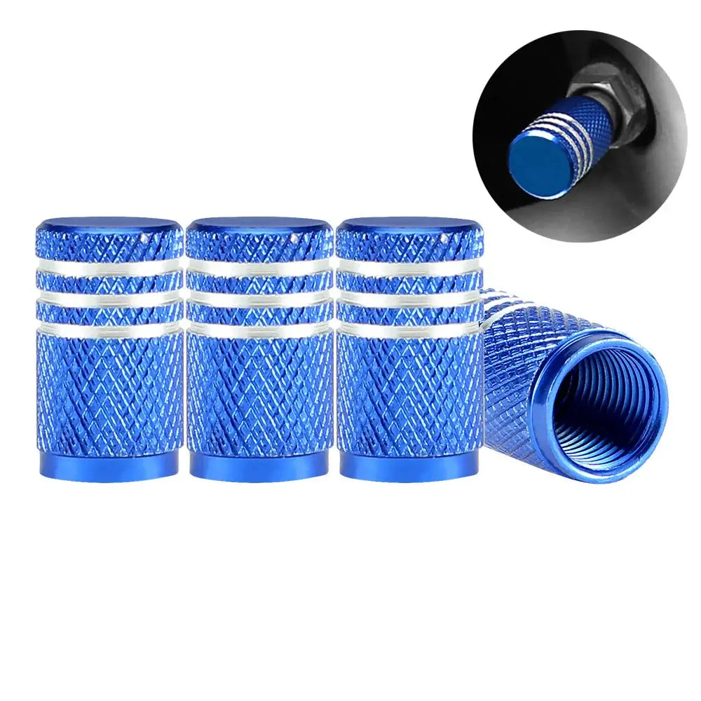 Aluminium Tire Valve Stem Caps (4Pcs) (different colours available) - C0650-Blue - HBC