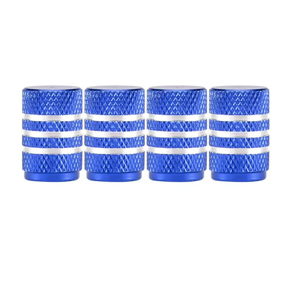 Aluminium Tire Valve Stem Caps (4Pcs) (different colours available) - C0646-Blue - HBC