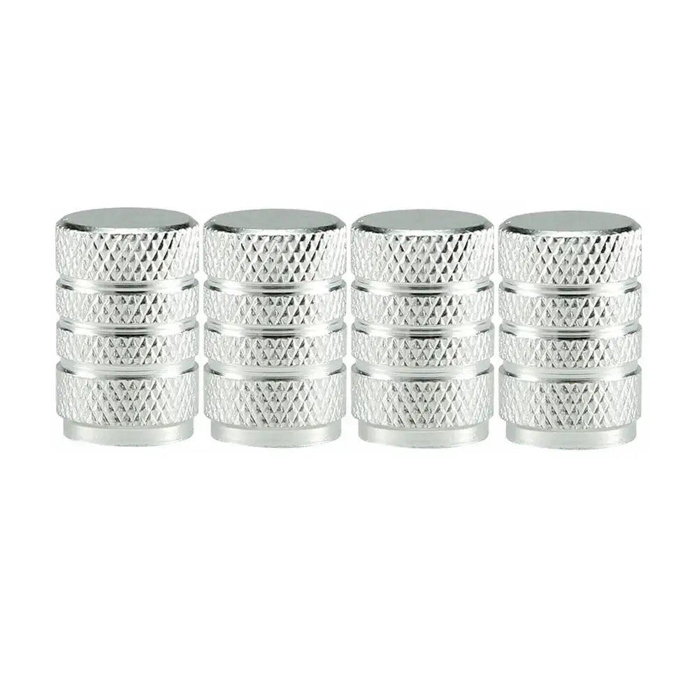Aluminium Tire Valve Stem Caps (4Pcs) (different colours available) - C0646-Silver - HBC