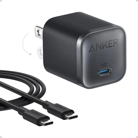 Anker Nano 45W Type C Charger + 6Ft USB-C Charging Cable - Black