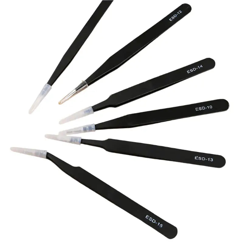 Anti-Static ESD Stainless Steel Curved Tweezers (6 different types available) - HBC