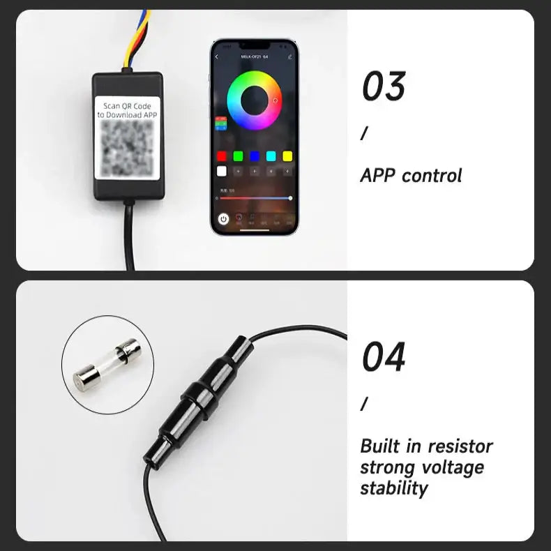 APP-Controlled LED Car Hood Light Strip (12V) - HBC