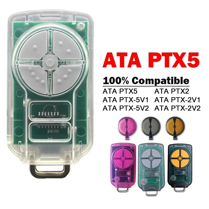 ATA PTX5 PTX2 PTX 2V1 2V2 5V1 5V2 Garage Gate Remote Control 433.92MHz Rolling Code Garage Door Opener Handheld