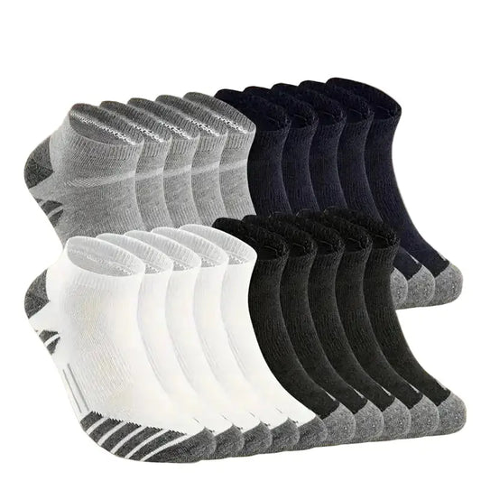 Athletic Ankle Socks – Cushioned Cotton 1/10/20 Pairs (Unisex) - 20 Pairs - SS