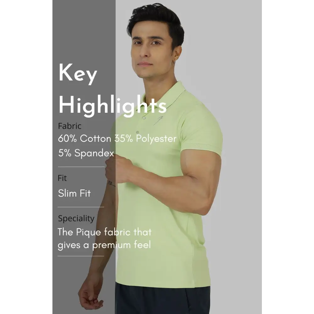 Aura Polo T-shirt Lime - Tshirts