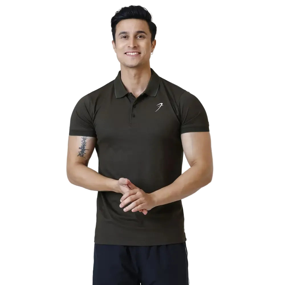 Aura Polo T-shirt Olive - Tshirts