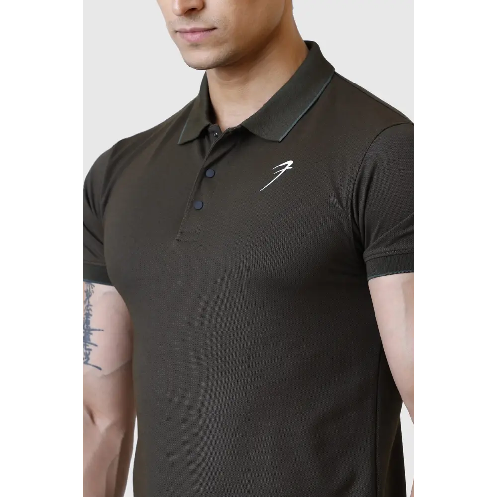Aura Polo T-shirt Olive - Tshirts