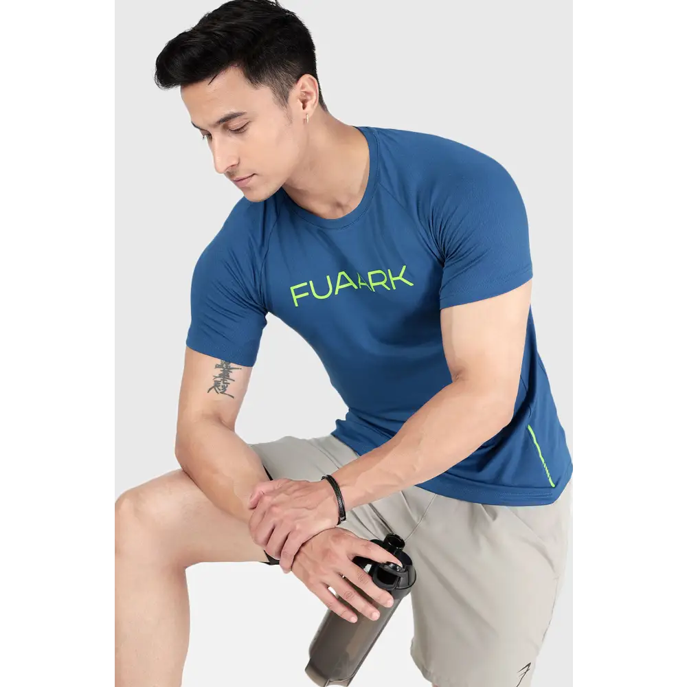 Aura Textured T-shirt Teal - Tshirts