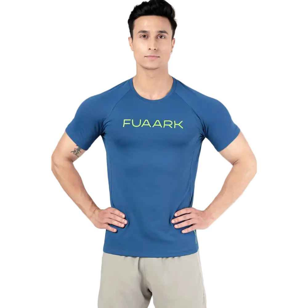 Aura Textured T-shirt Teal - Tshirts