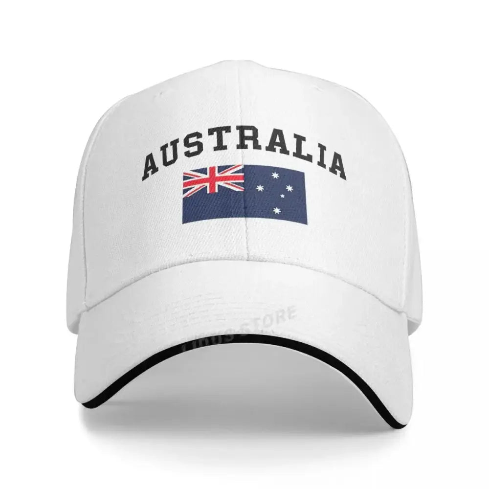 Australia Flag Baseball Cap - White - HBC