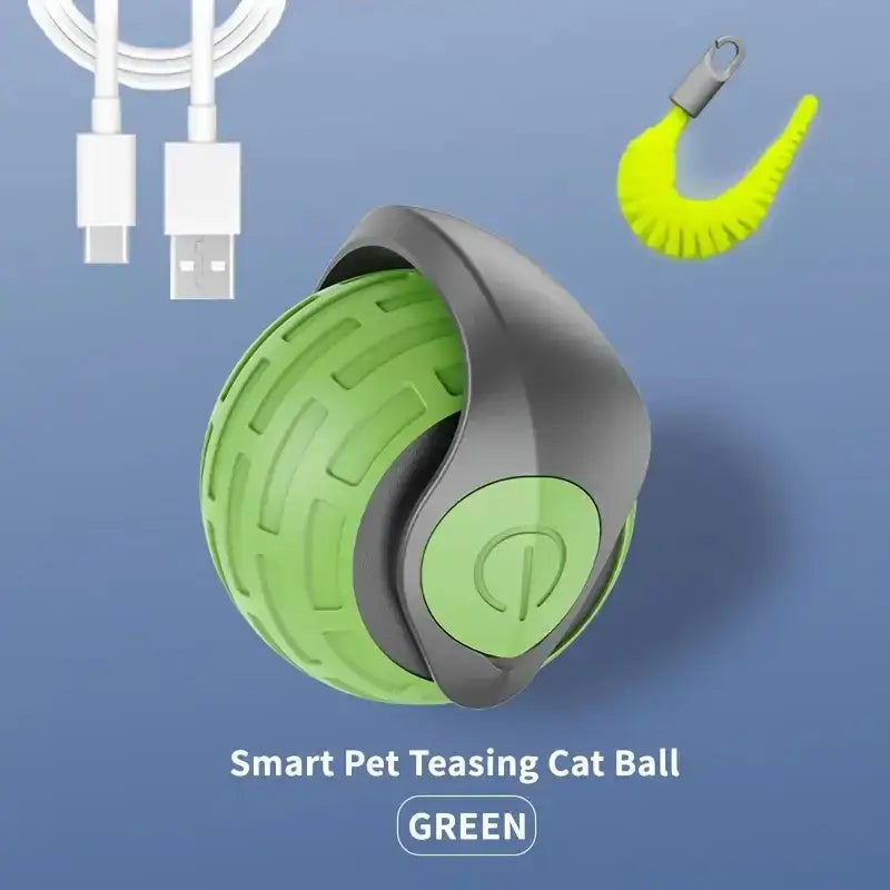 Automatic Interactive Smart Cat Toy - USB Rechargeable Rolling Ball and Mouse Car Teaser - Green G