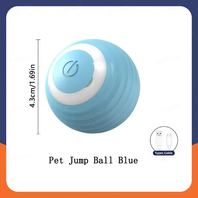 Automatic Interactive Smart Cat Toy - USB Rechargeable Rolling Ball and Mouse Car Teaser - Blue H