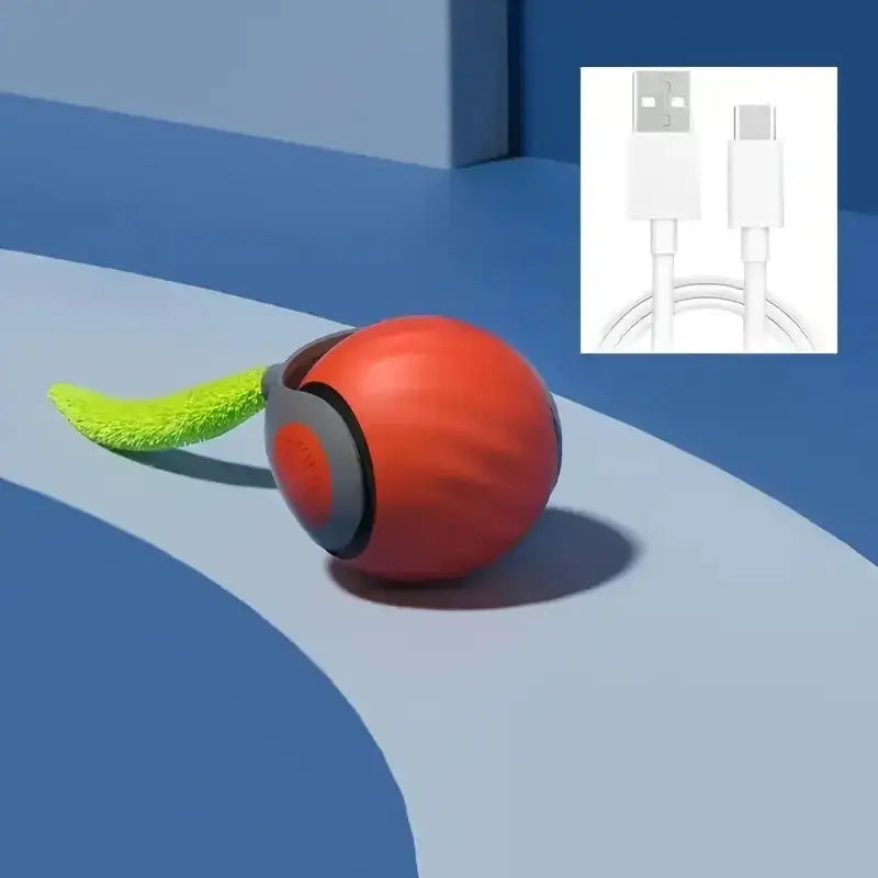 Automatic Interactive Smart Cat Toy - USB Rechargeable Rolling Ball and Mouse Car Teaser - Orange T