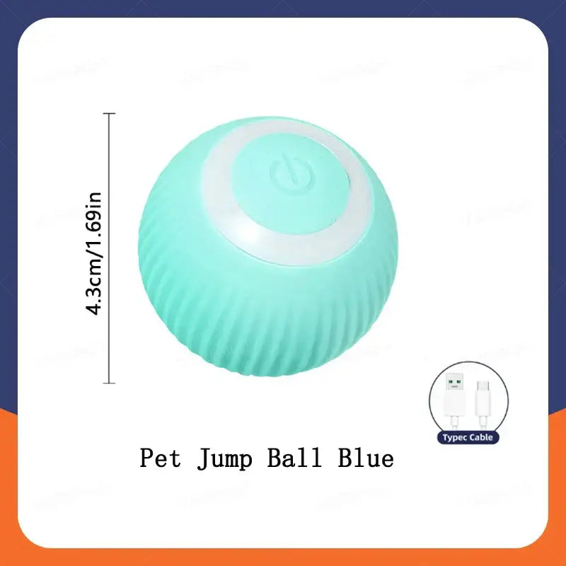 Automatic Interactive Smart Cat Toy - USB Rechargeable Rolling Ball and Mouse Car Teaser - Blue