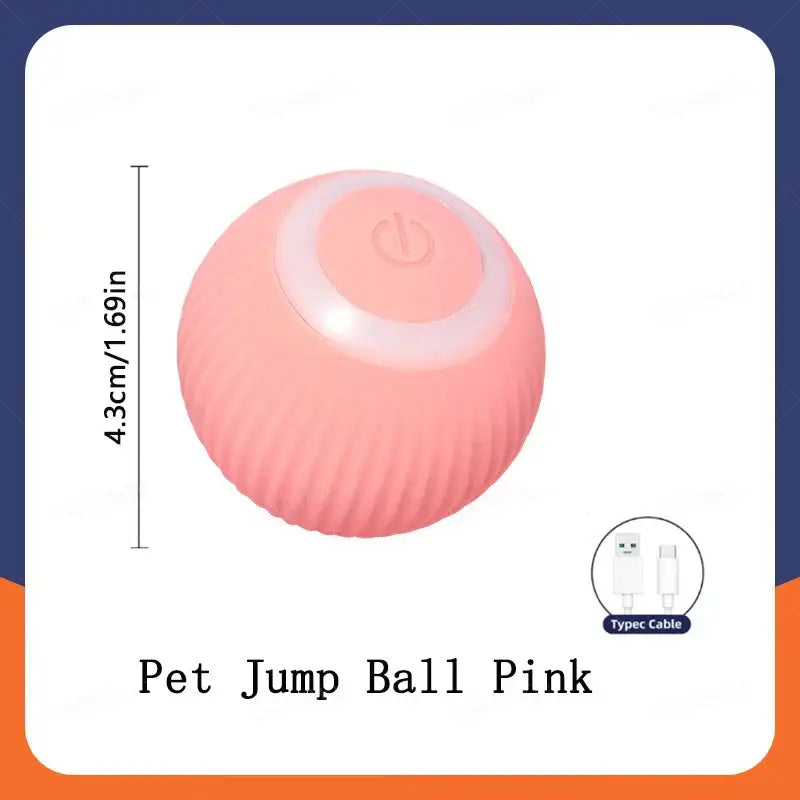 Automatic Interactive Smart Cat Toy - USB Rechargeable Rolling Ball and Mouse Car Teaser - Pink