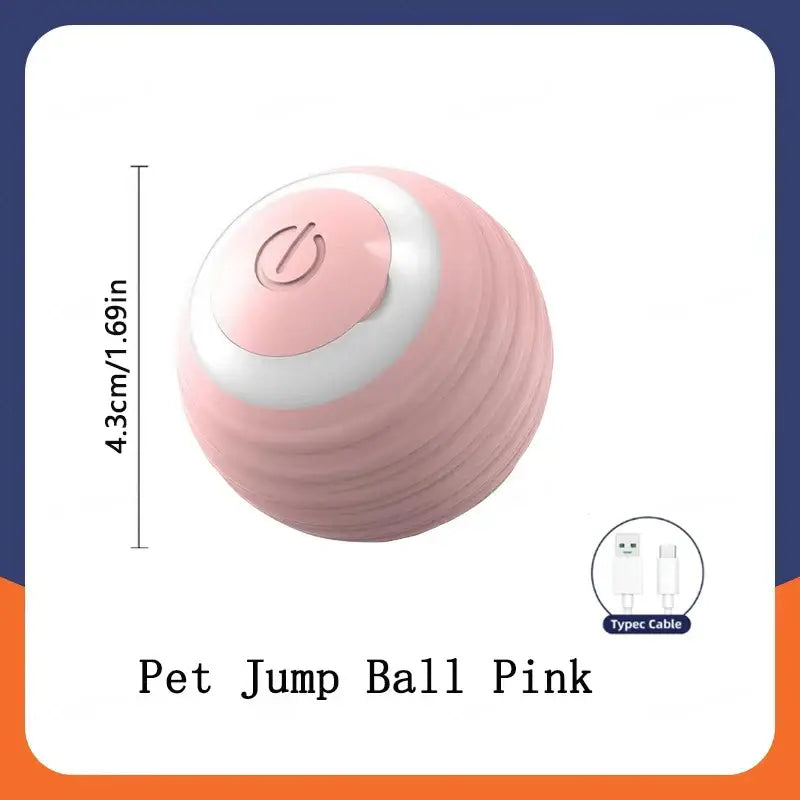 Automatic Interactive Smart Cat Toy - USB Rechargeable Rolling Ball and Mouse Car Teaser - Pink H