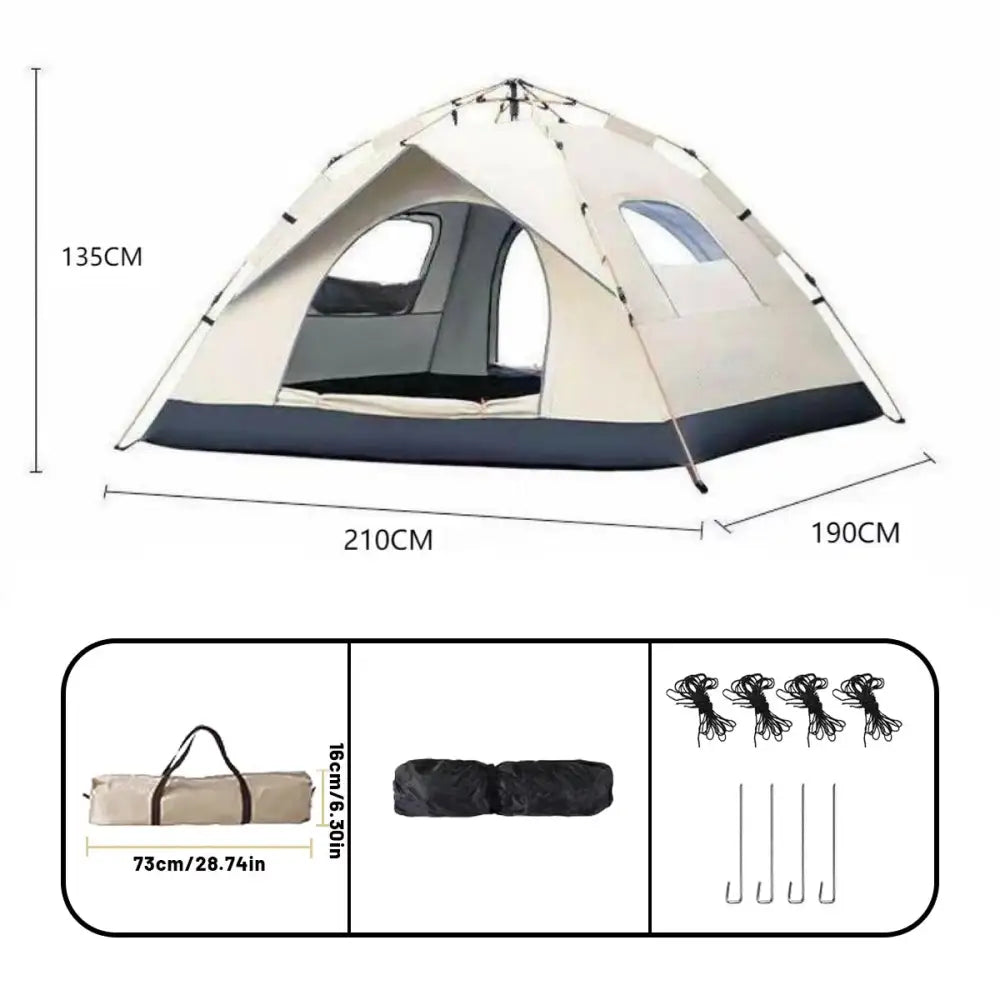 Automatic Quick-Open Camping Tent (2 sizes available) - Gold - Small - SS