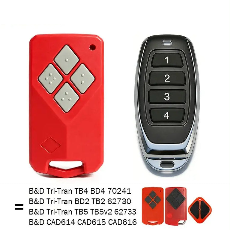 B&D Tritran TB5 TB5v2 Garage Door Remote Control 433MHz Works With BD TB2 TB4 TB5 BD2 BD4 62730 62733 70241 CAD614