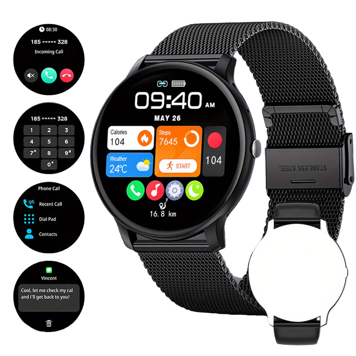 LIGE Smartwatch – Multi-Colour Silicone Strap (11 colours available)