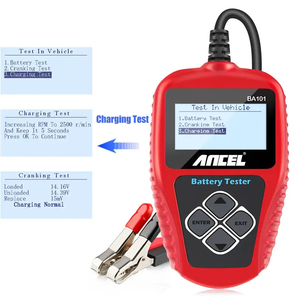 BA101 Car Battery Tester – 12V Load Analyzer (100–2000 CCA) - HBC
